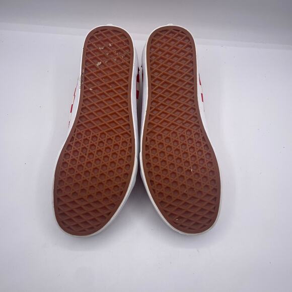 VANS Old Skool Low Checkerboard Lace Up Racing Red White Mens 7.5 Womens 9 - Picture 8 of 8